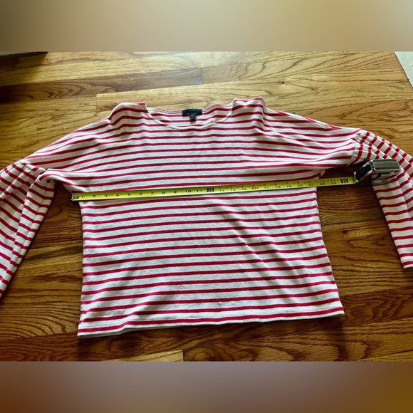 J.Crew Womens Cotton Boat Neck Striped Bell Sleeve Blouse Top Size Small - Picture 6 of 8